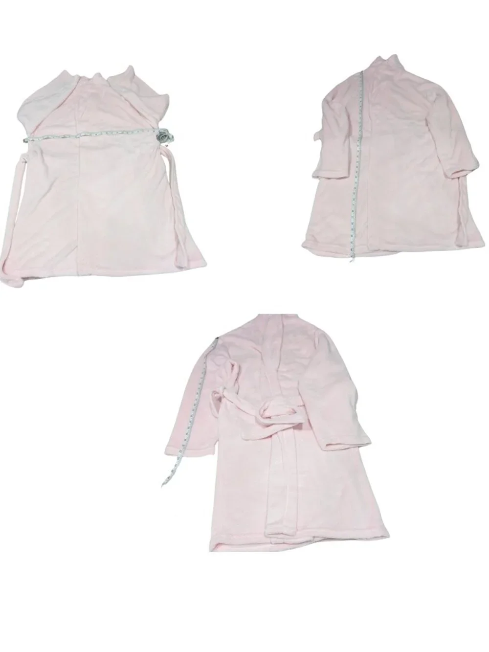 Hotel Collection Pink Plush Fleece Robe One Size Belted Bathrobe w/ Pockets